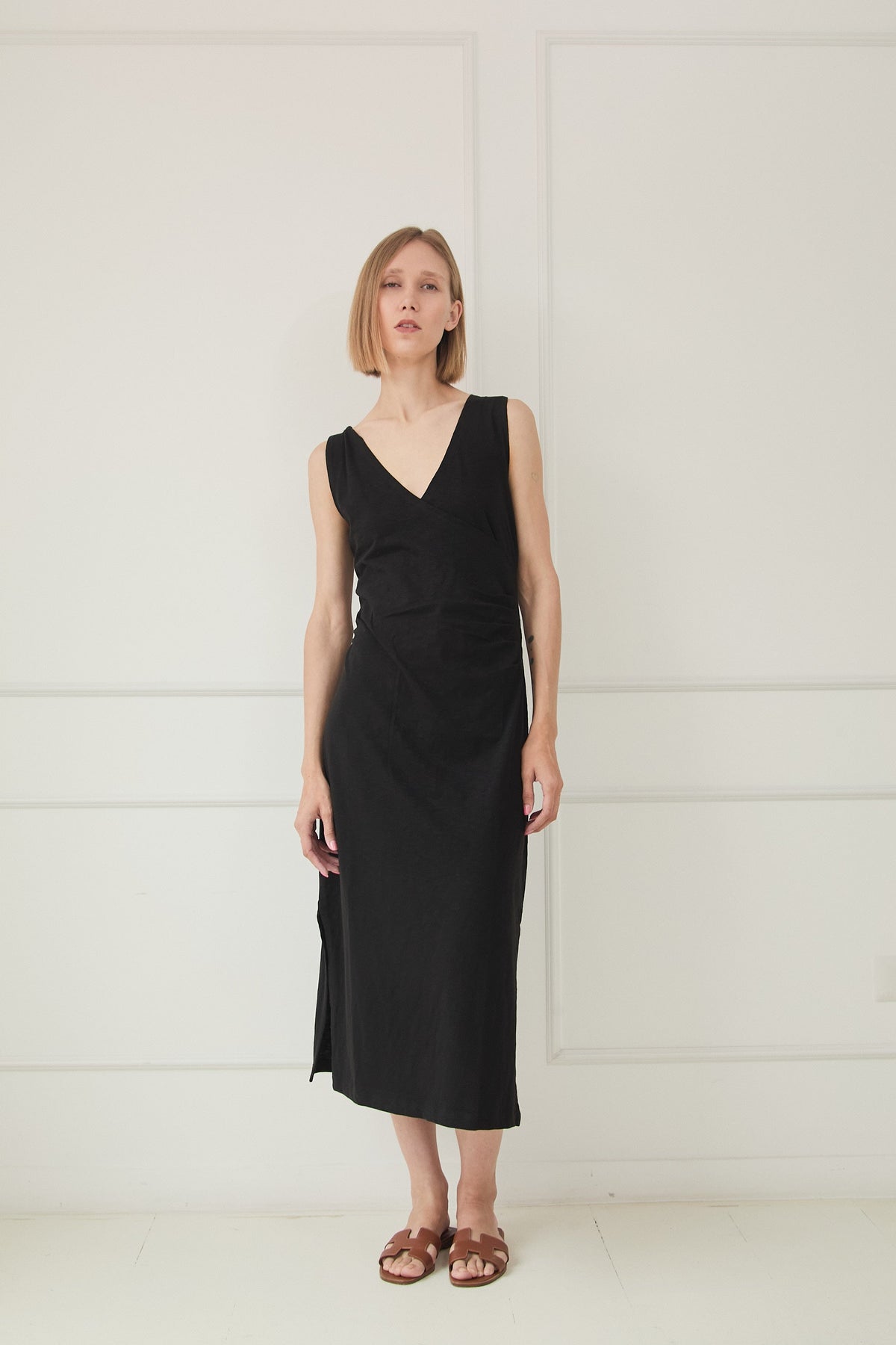 Maxi Vestido pinzas de algodón