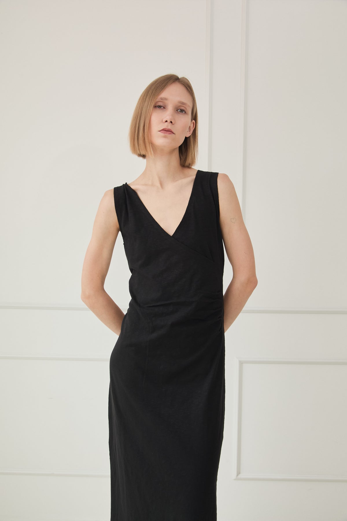 Maxi Vestido pinzas de algodón